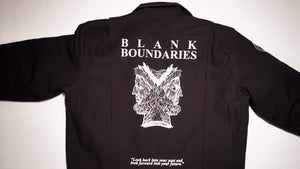 BxB Blank Boundaries Anniversary Jacket - Back Detail. "Look back into your past and look forward into your future"